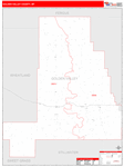Golden Valley County Wall Map Red Line Style